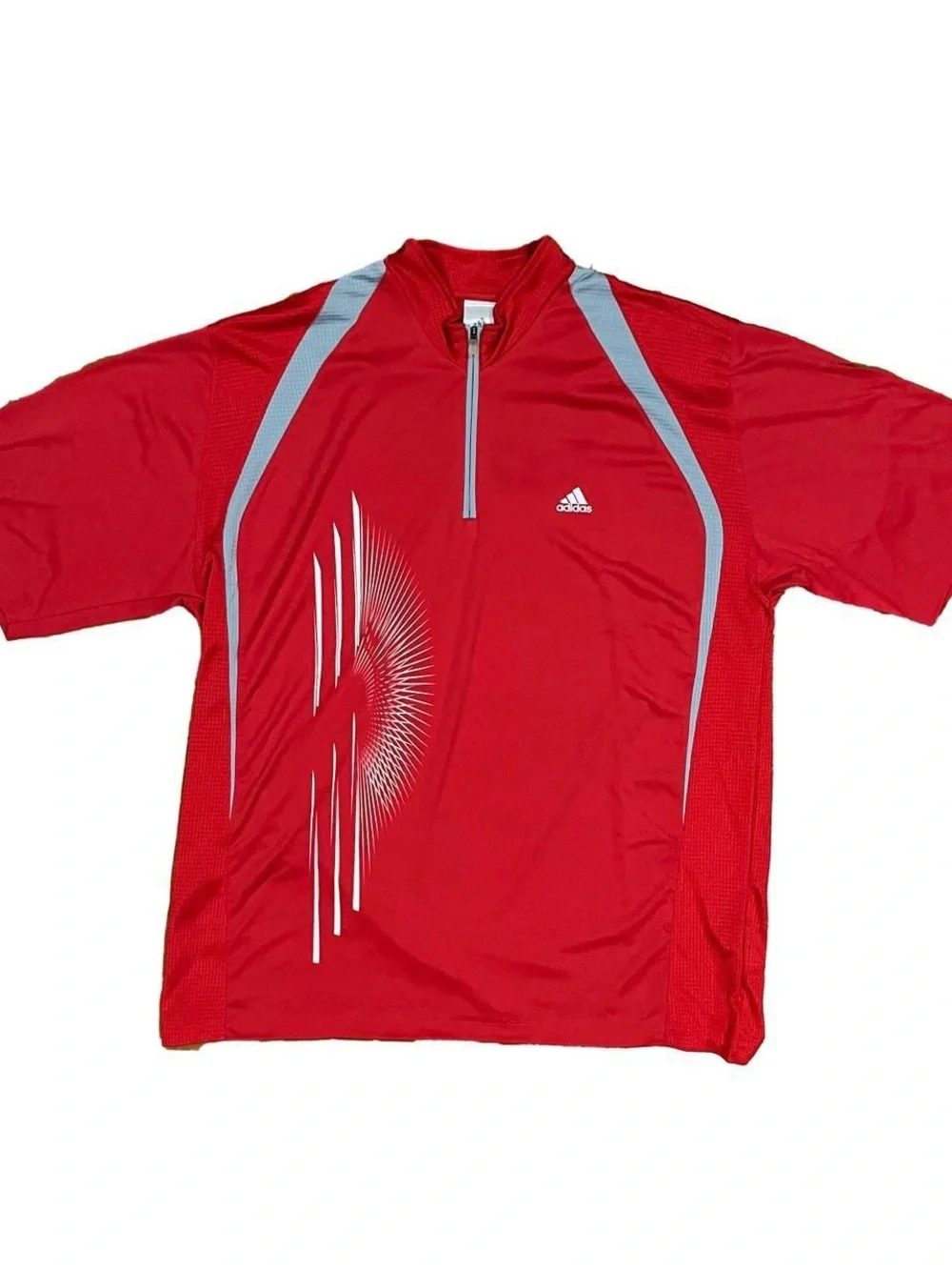 Adidas Red Athletic Half-Zip Shirt